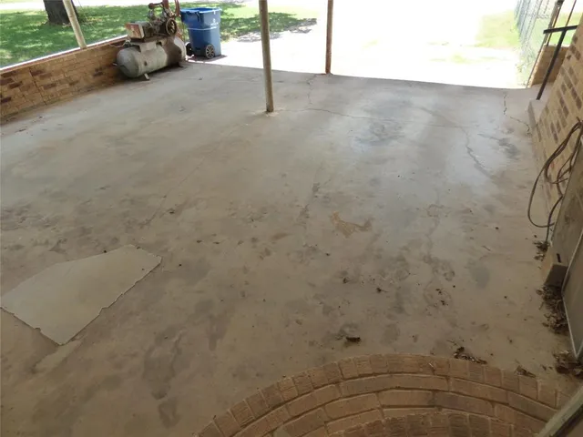 a view of a hallway with a furniture