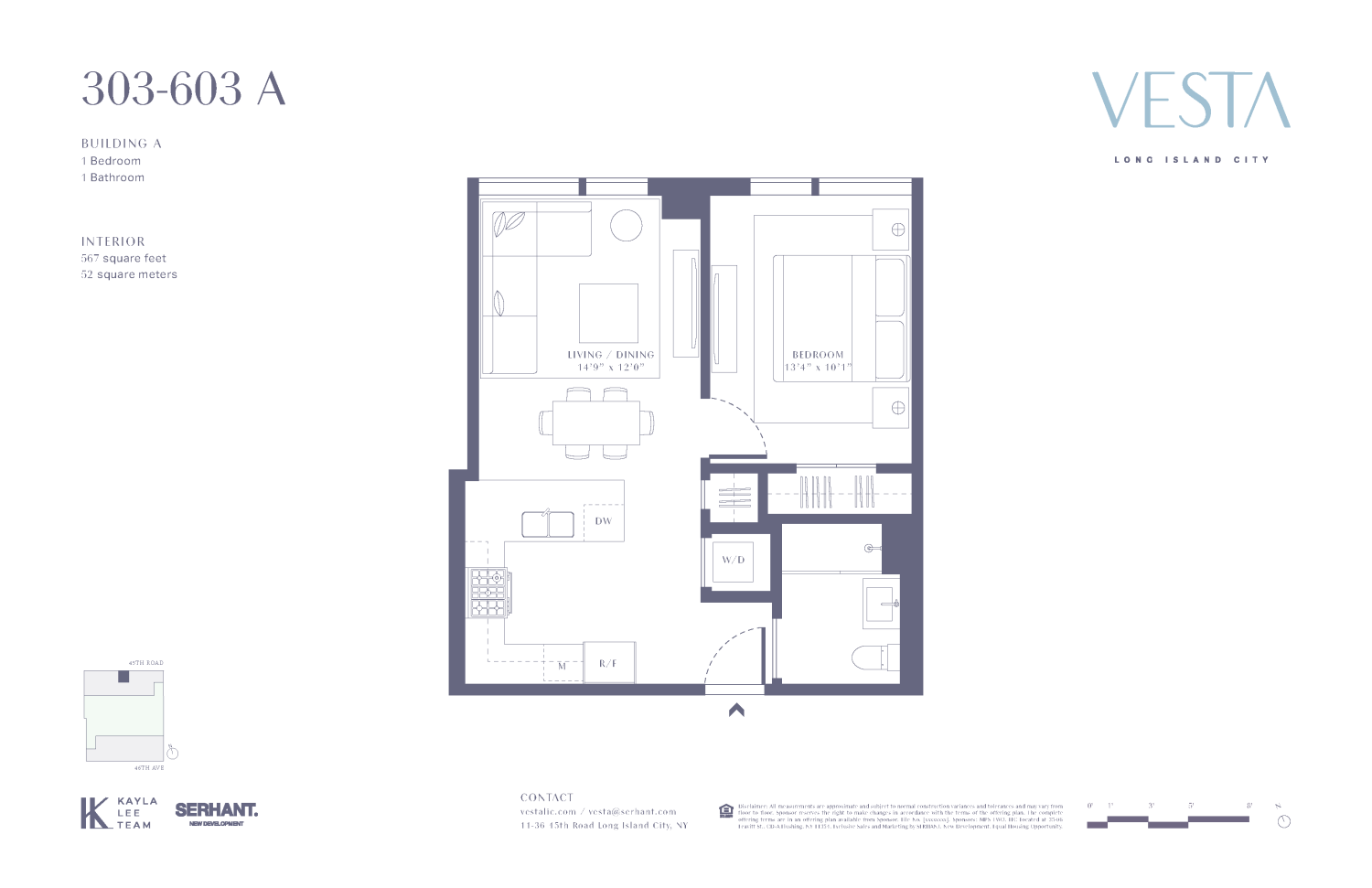 11-36 45th Road, Unit 603A Queens, NY 11101 - Photo 12 of 12 a picture of a floor plan