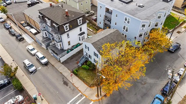 an aerial view of a city