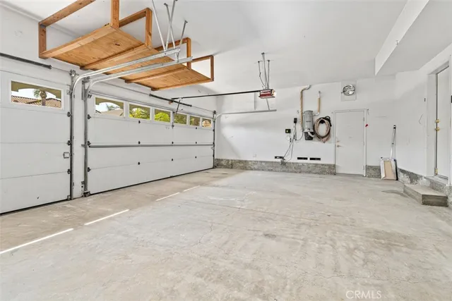 a garden view with a seating space