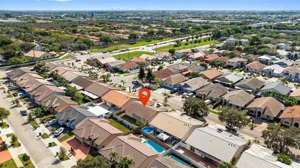 an aerial view of a city