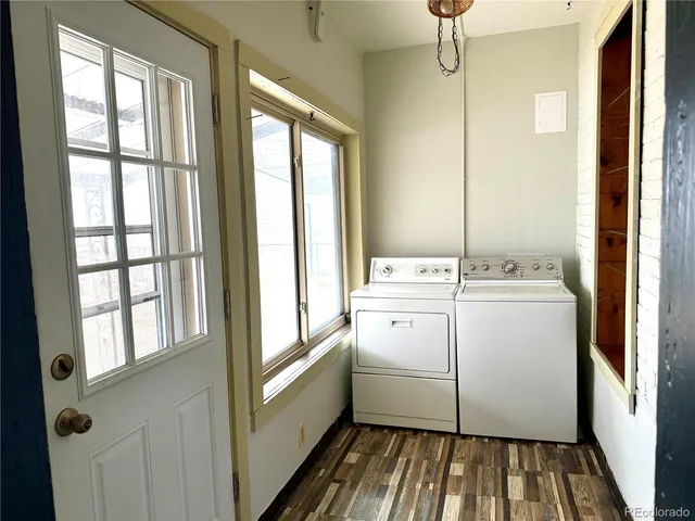 a view of a porch with a backyard