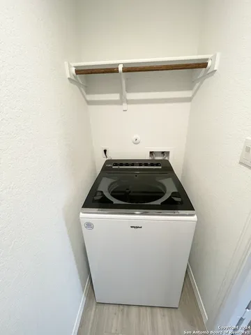 a close up view of washer and dryer