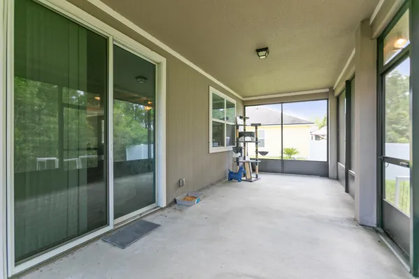 a view of a yard with an outdoor space