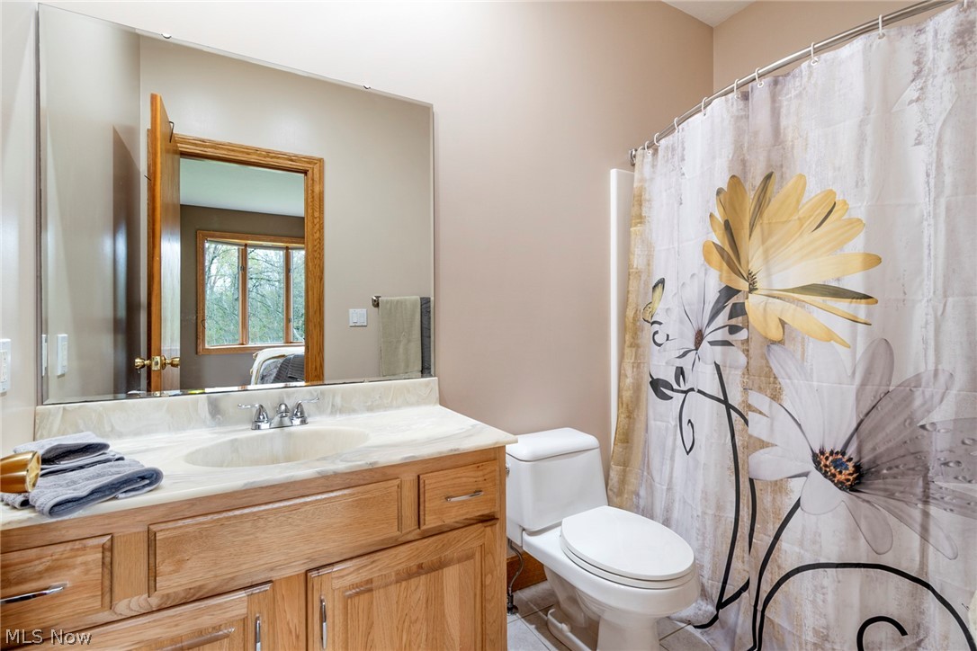 7435 South Raccoon Road Canfield, OH 44406 - Photo 30 of 47 Bathroom with toilet, tile floors, and large vanity