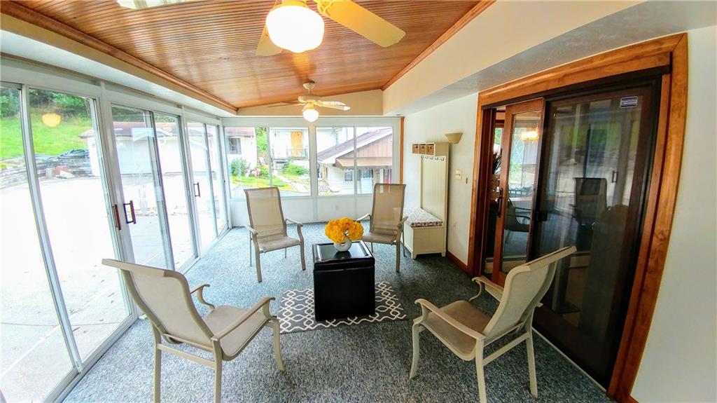 148 Morgan Hill Road Cuddy, PA 15031 - Photo 13 of 25 Wow, look at this 3 season room! Enjoy some sunshine without the bugs! And that beautiful ceiling warms up this room perfect for enjoying meals or just a little down time.