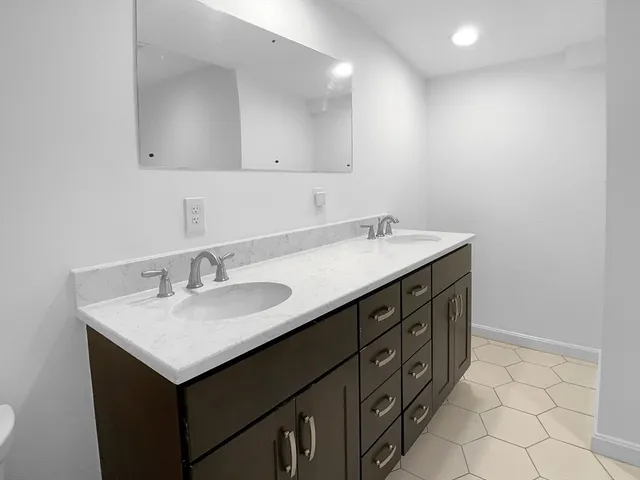 a sink and a mirror