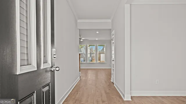 a view of a kitchen cabinets and a counter top space