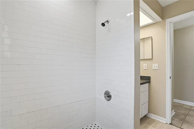 a bathroom with a shower