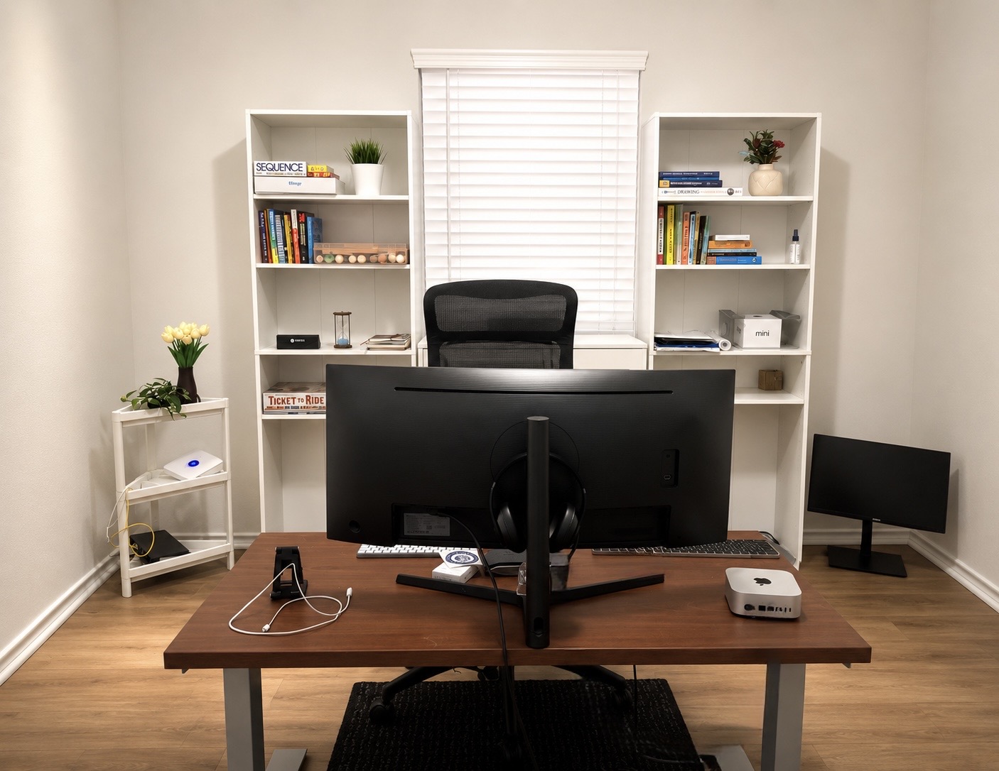 208 Wolf Springs Road Georgetown, TX 78628 - Photo 11 of 32 An ideal home office setup with dual bookshelves, offering a productive and organized workspace.