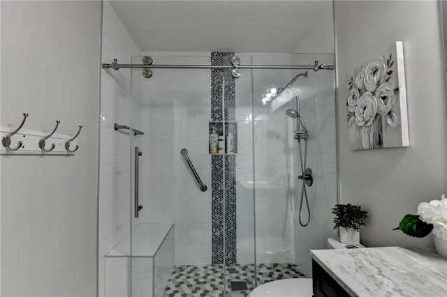 an aerial view of houses with yard