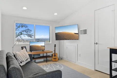 a living room with furniture and a couch