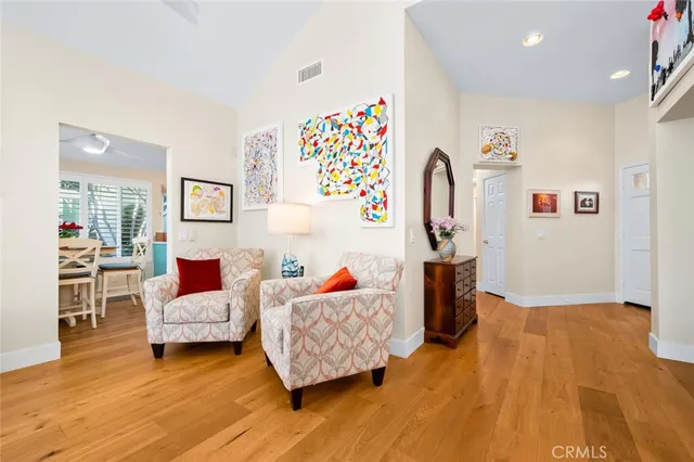 a living room with furniture and a couch