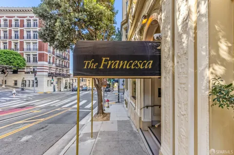 a view of a street sign on a street