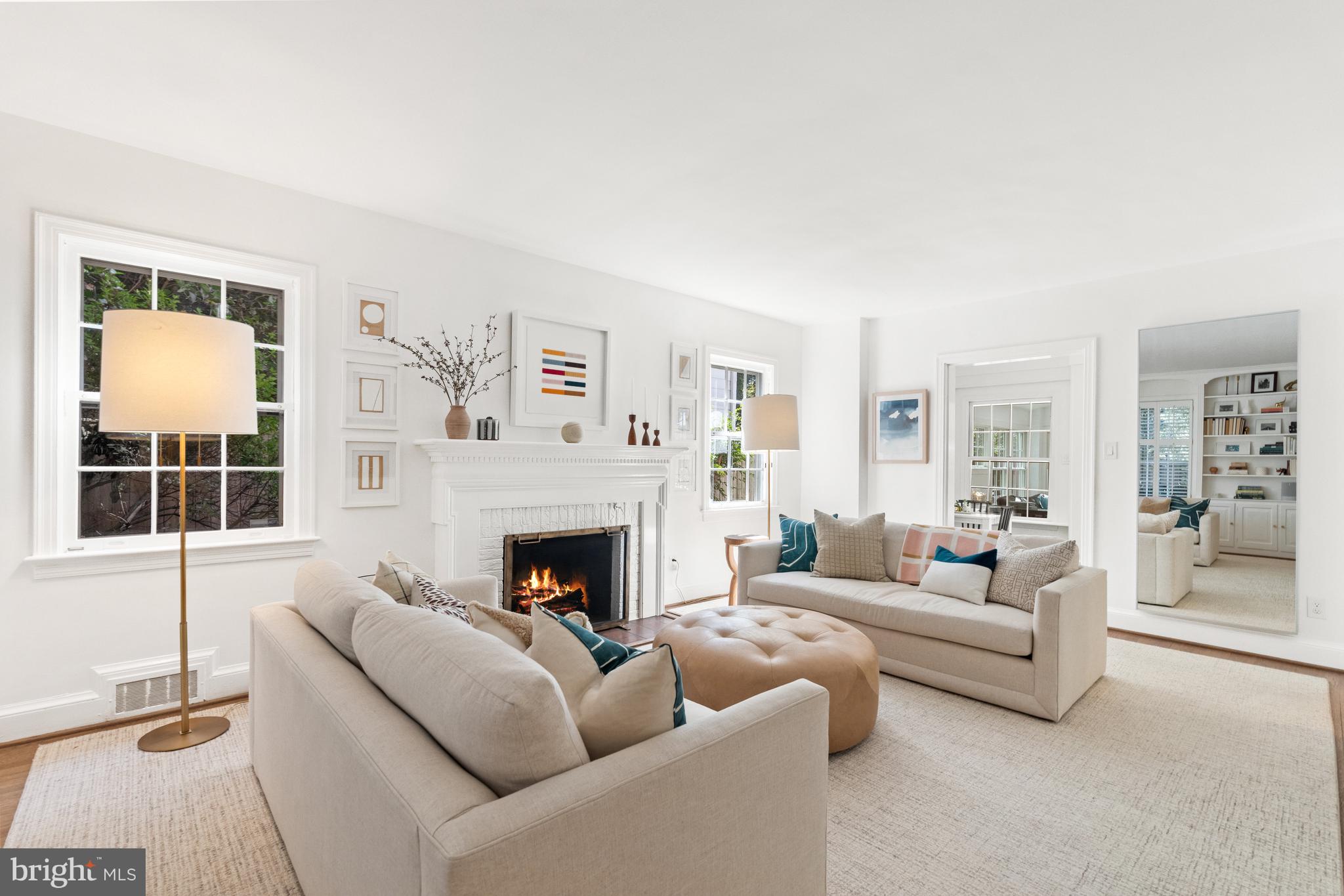4338 Reno Road Northwest Washington, DC 20008 - Photo 4 of 36 Living Room w/ Fireplace