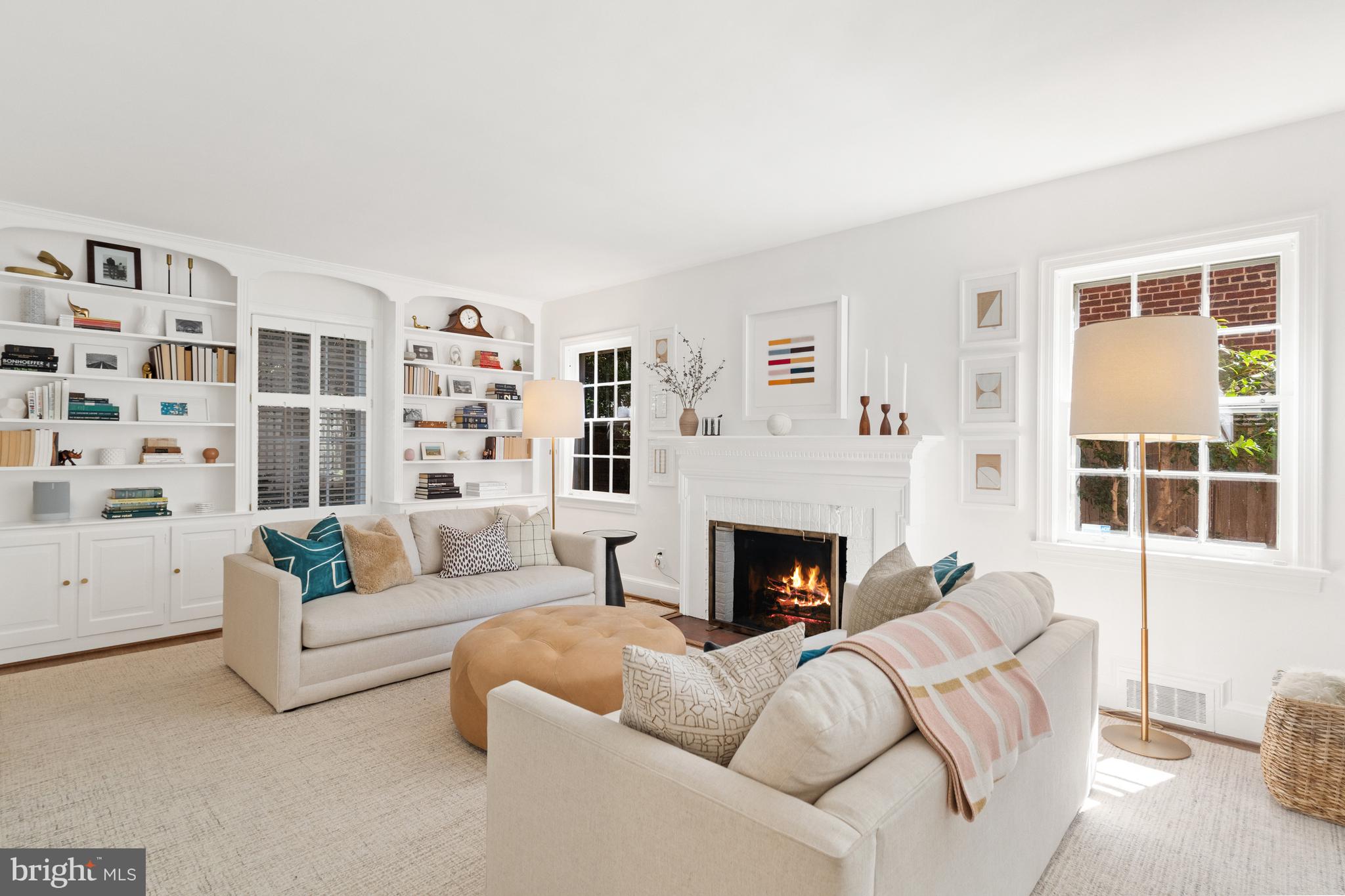4338 Reno Road Northwest Washington, DC 20008 - Photo 5 of 36 Living Room w/ Fireplace