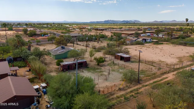 an aerial view of lake and city