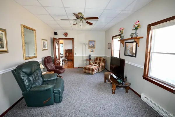 a living room with furniture