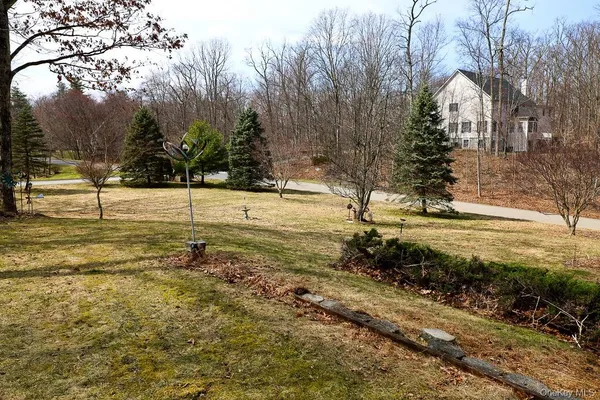 a view of a yard with trees