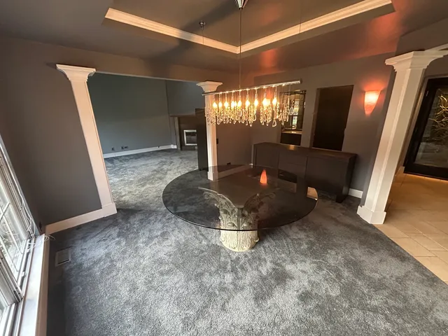 a large room with wooden floor