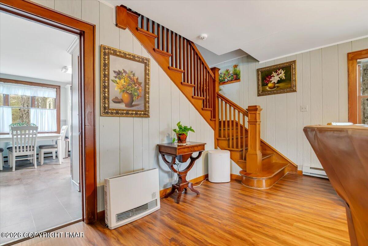 253 Thomas Road Blakeslee, PA 18610 - Photo 32 of 63 Original Wood Railing and stair