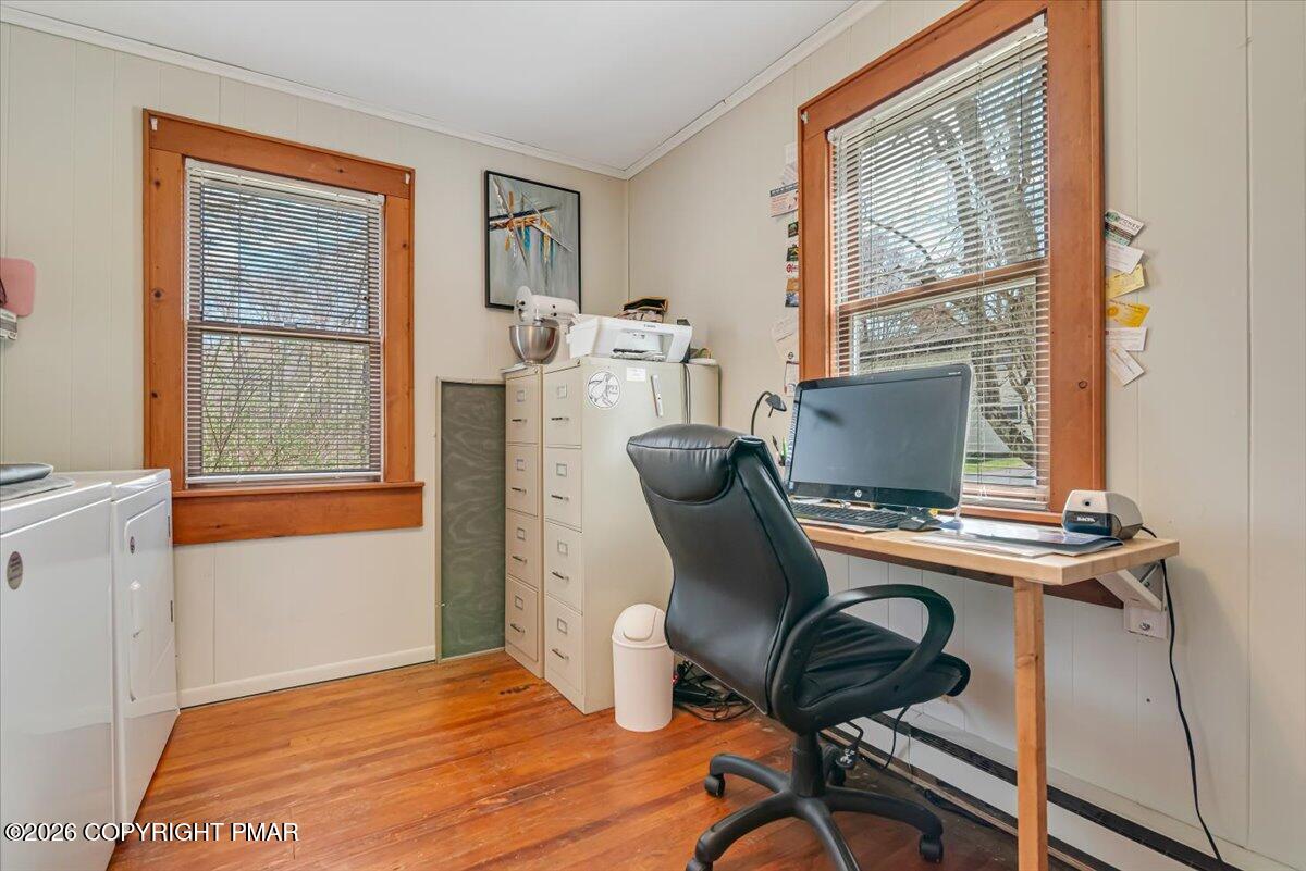 253 Thomas Road Blakeslee, PA 18610 - Photo 33 of 63 a view of a workspace with furniture and a window