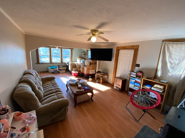 a living room with furniture