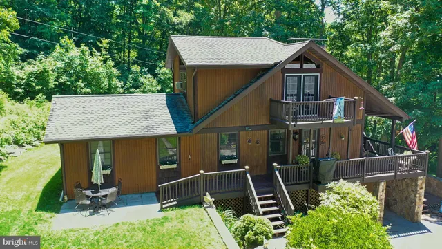an aerial view of a house