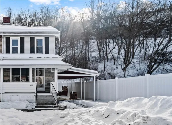 a front view of a house
