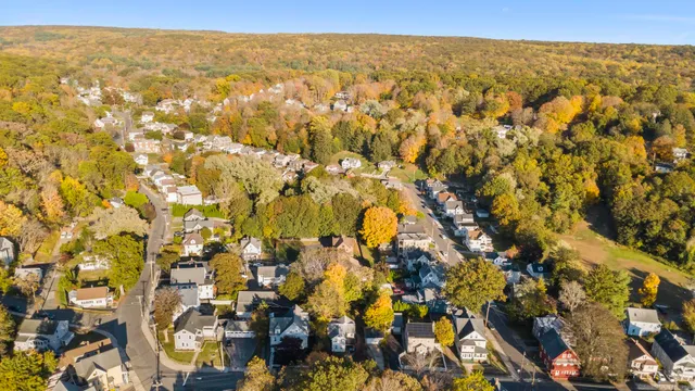a view of city and mountain