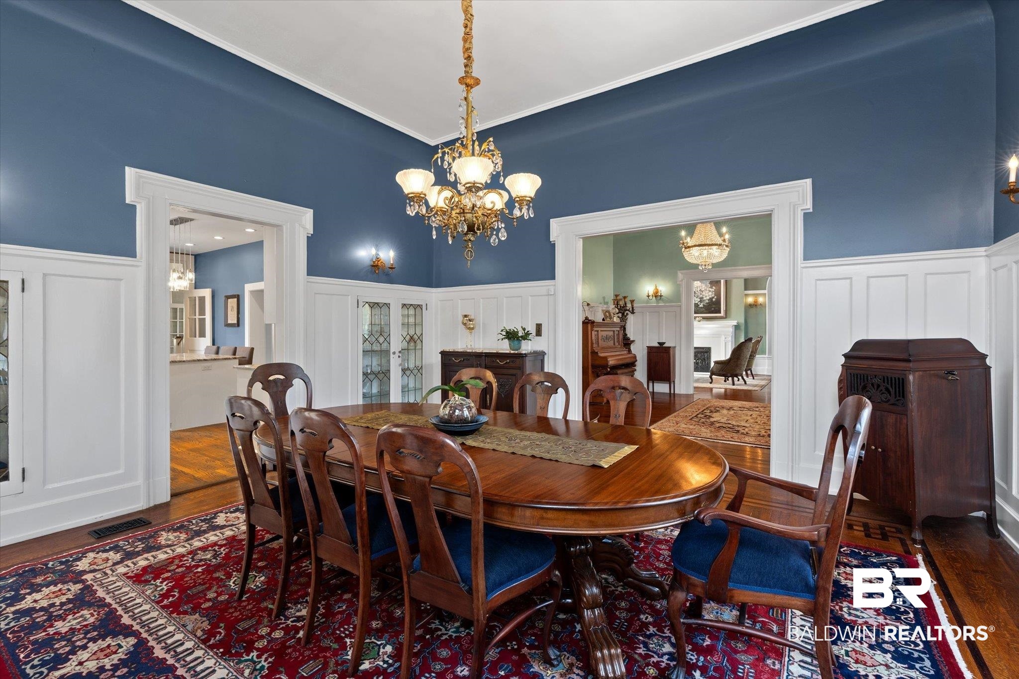 1953 Dauphin Street Mobile, AL 36606 - Photo 7 of 56 Dining room with dark hardwood / wood-style flooring and a chandelier