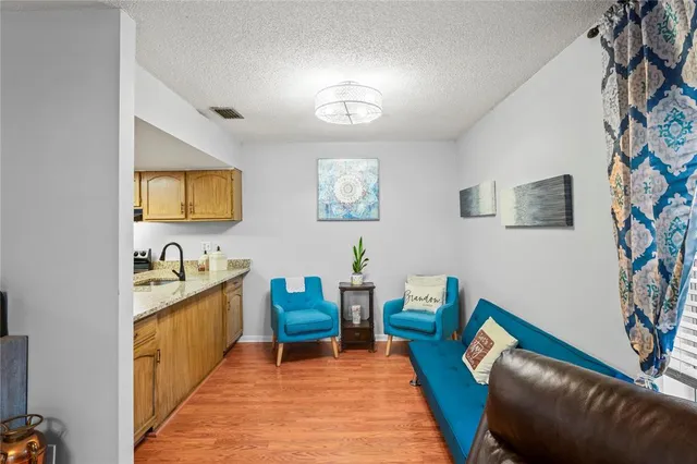 a living room with furniture and a couch