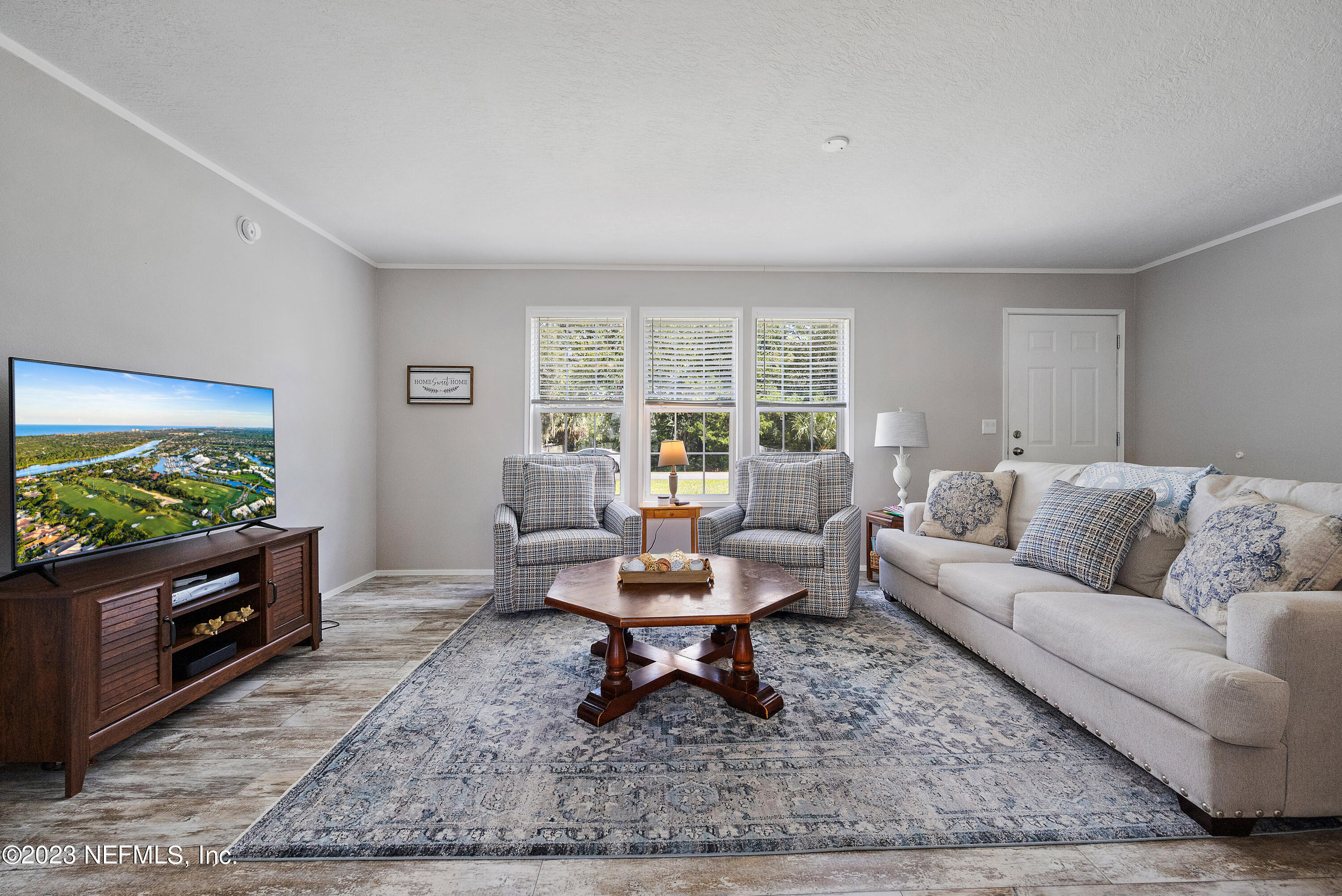 117 Riverside Avenue Satsuma, FL 32189 - Photo 3 of 24 a living room with furniture and a flat screen tv