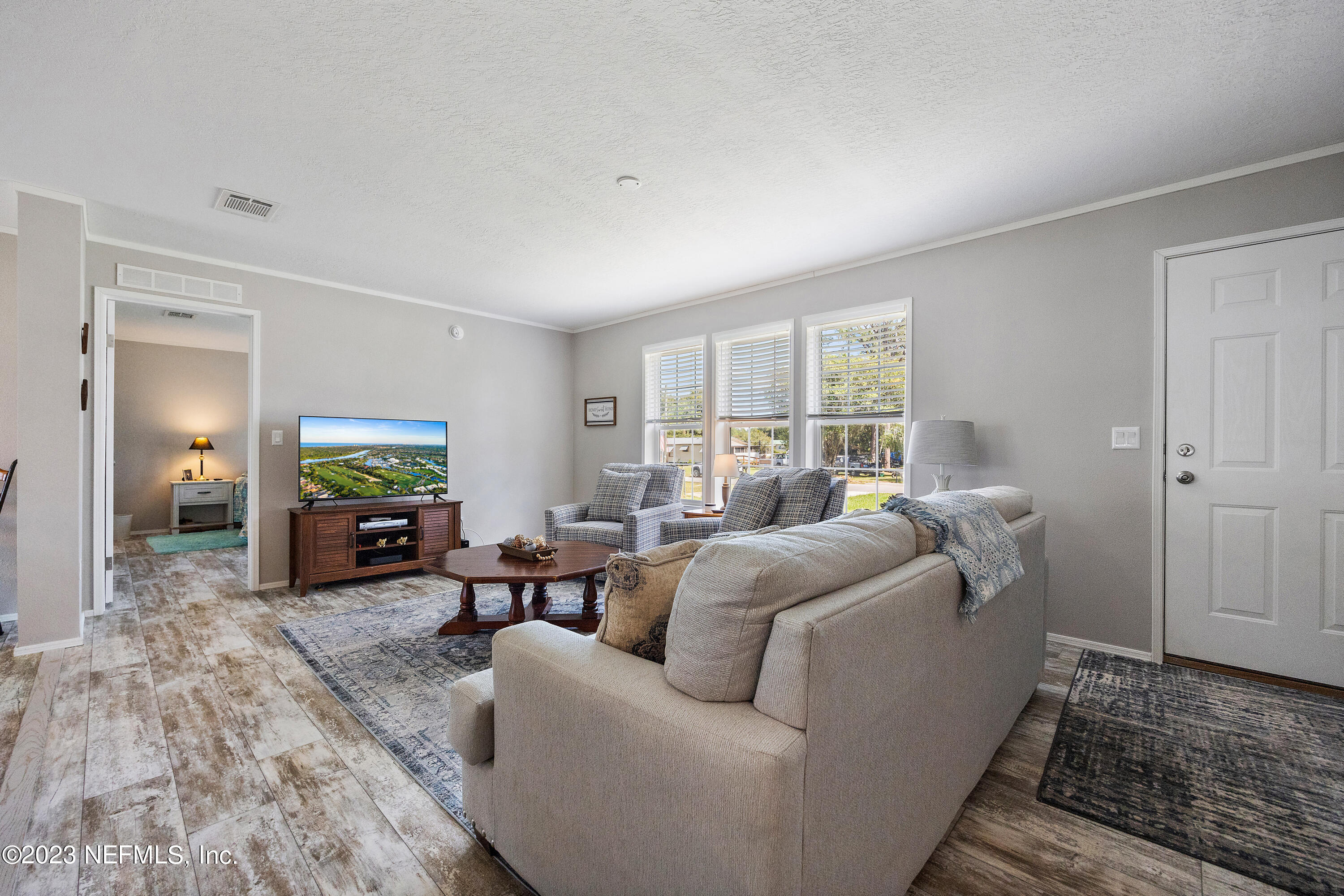 117 Riverside Avenue Satsuma, FL 32189 - Photo 9 of 24 a living room with furniture and a flat screen tv