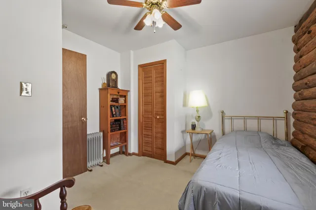 a view of a bedroom with cabinet walk in closet and bedroom