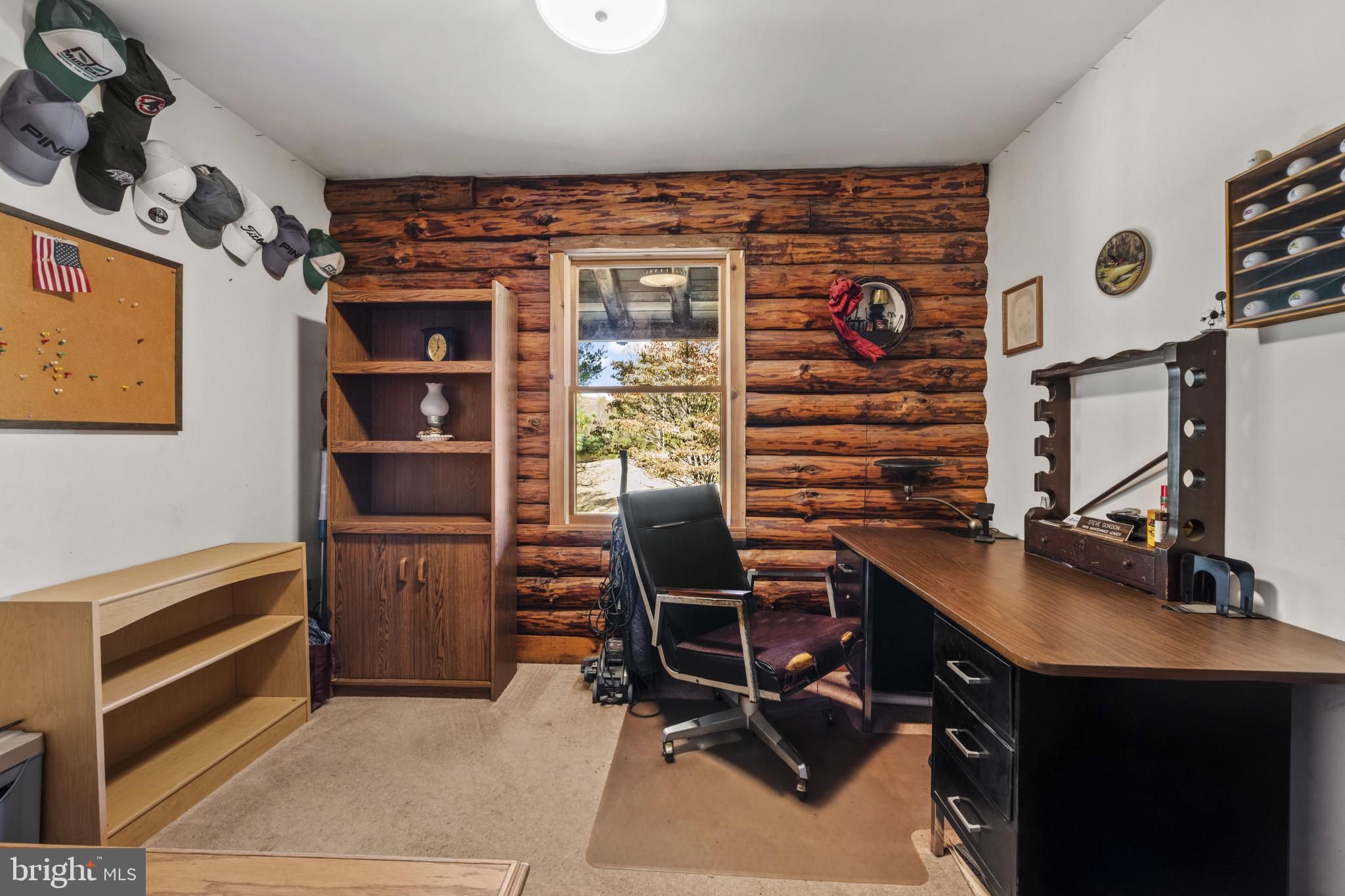 18151 New Cut Road Mount Airy, MD 21771 - Photo 24 of 49 Bedroom 3 / Office w/ Exposed Logs
