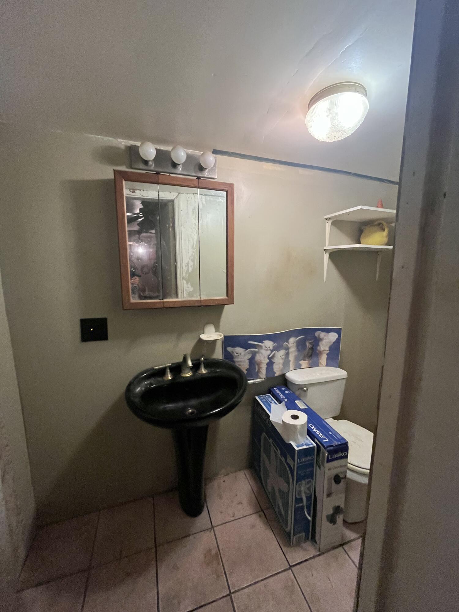 907 Virginia Street Key West, FL 33040 - Photo 16 of 19 a bathroom with a sink a toilet and mirror