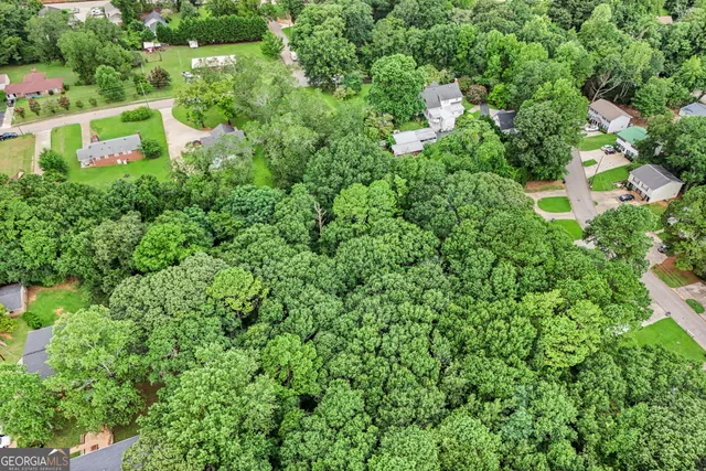 an aerial view of a house with balcony