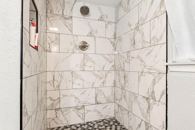 a bathroom with a shower