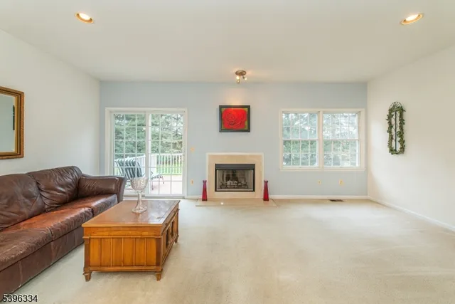 a living room with furniture window and a fireplace