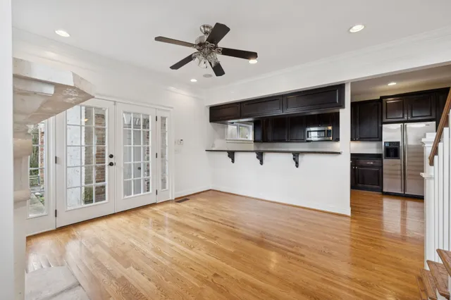 a view of a livingroom with a flat screen tv