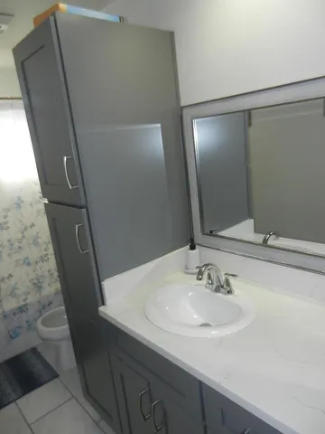 a bathroom with a toilet and a sink