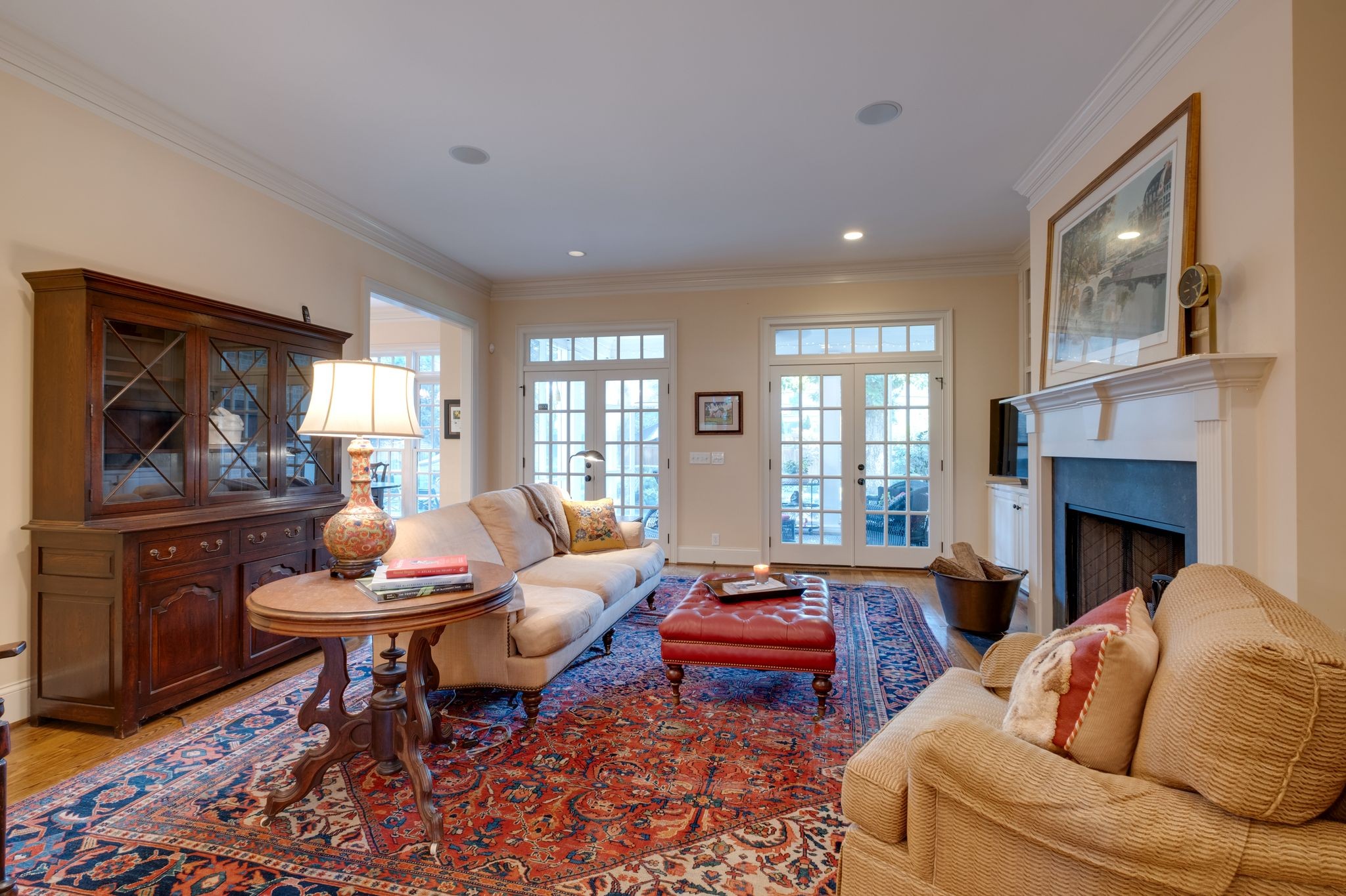217 Page Road Nashville, TN 37205 - Photo 11 of 61 a living room with fireplace furniture and a wooden floor