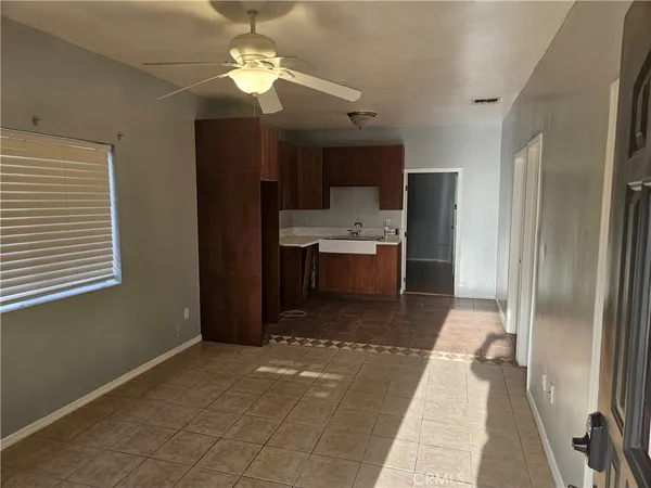 a view of kitchen with windows