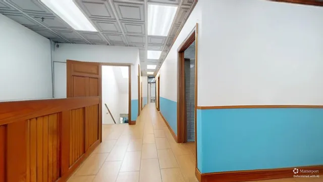 a hallway with stairs