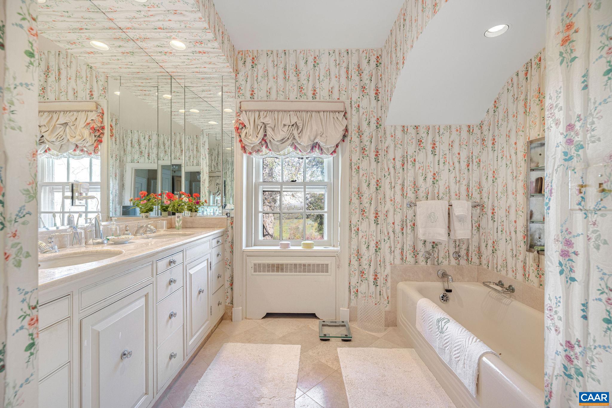 19184 Mt Sharon Road Rapidan, VA 22733 - Photo 28 of 74 a bathroom with a granite countertop tub sink a window and a shower