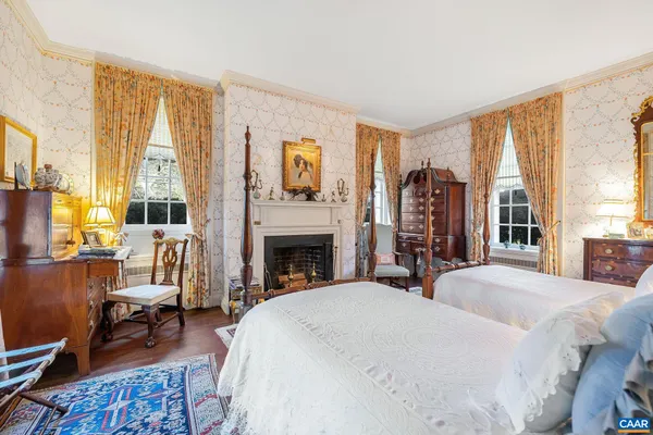 front view of a house with a trees