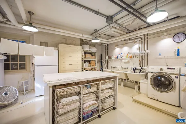 a view of a garden with trees