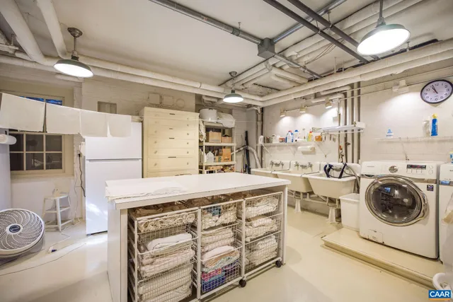 a view of a garden with trees