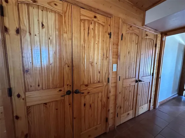 a view of a wooden door